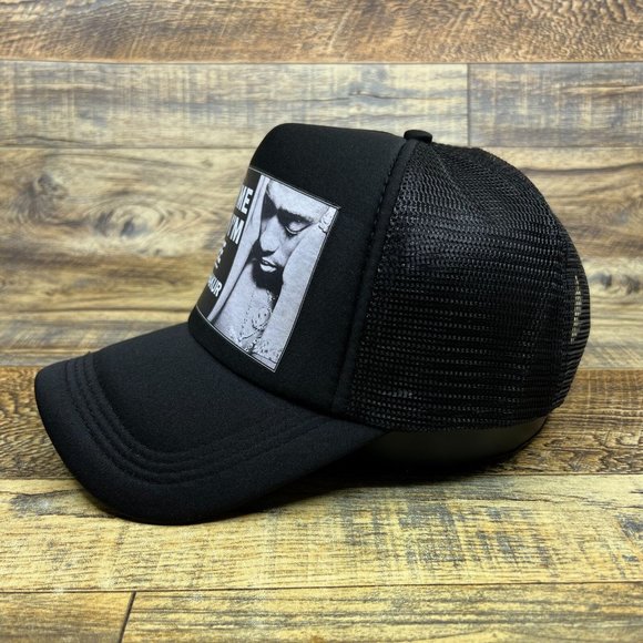 Tupac Mens Trucker Hat Black Snapback Wake Me When I'm Free 90s Hip Hop Ball Cap - Picture 4 of 8